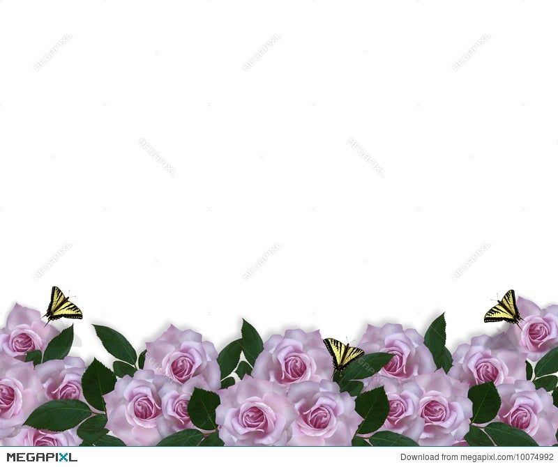 Wedding Invitation Border Lavender Roses Illustration 10074992 - Megapixl