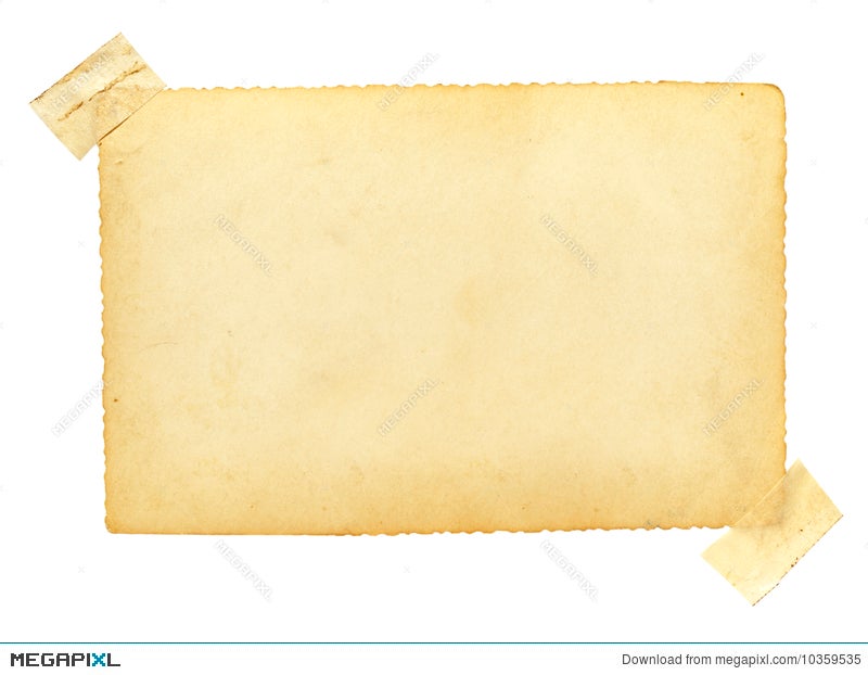 Old Photo with Tape Note Reminder Blank Stock Image - Image of