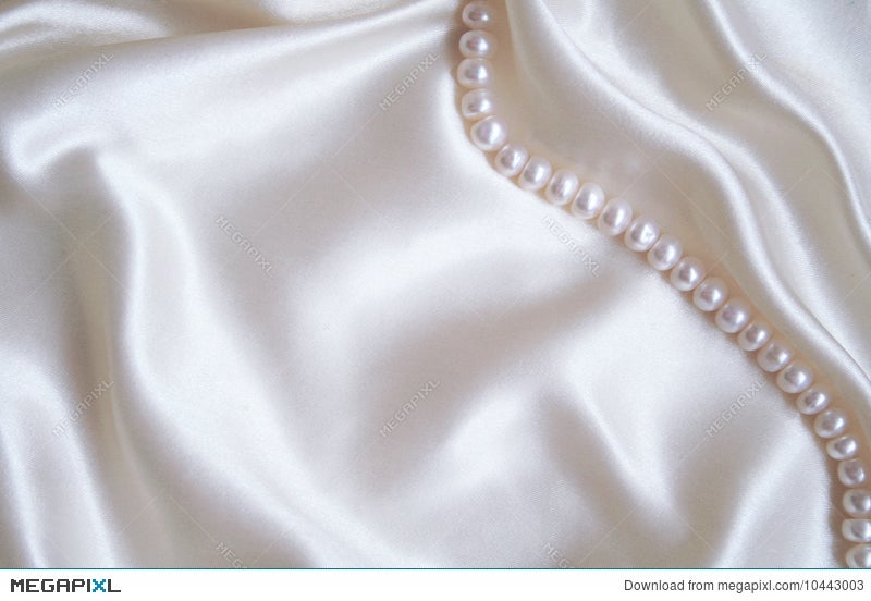 Smooth Elegant White Silk With Pearls Stock Photo 10443003 - Megapixl