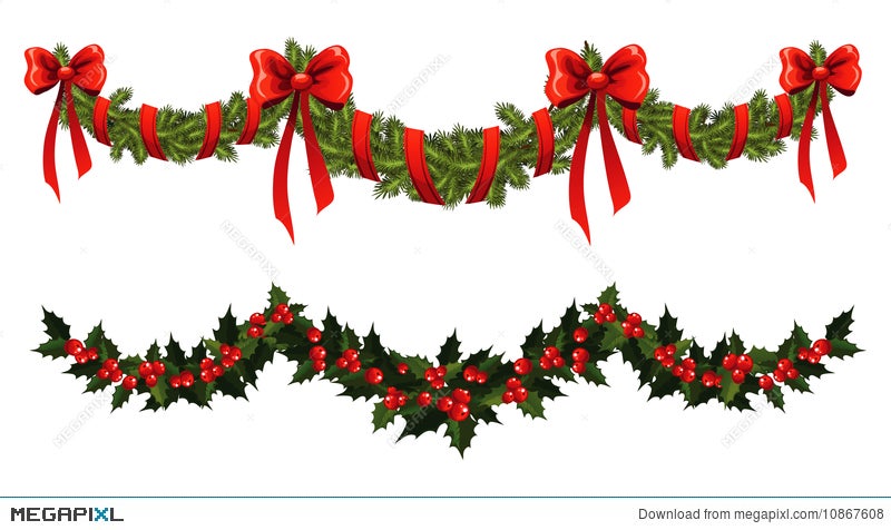 Download Christmas Garland Illustration 10867608 Megapixl Yellowimages Mockups