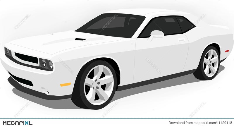Dodge Challenger Muscle Car On White Ilration 11129118 Megapixl Dodge Challenger Muscle Car On White