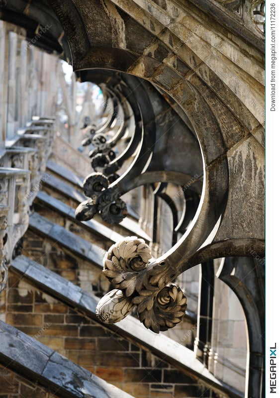 Flying Buttresses Milan Cathedral Italy Stock Photo 11172236 Megapixl