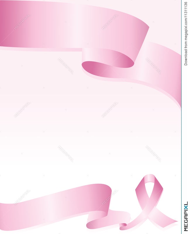 Pink Awareness Ribbon Background For Breast Cancer Illustration 11311136 -  Megapixl