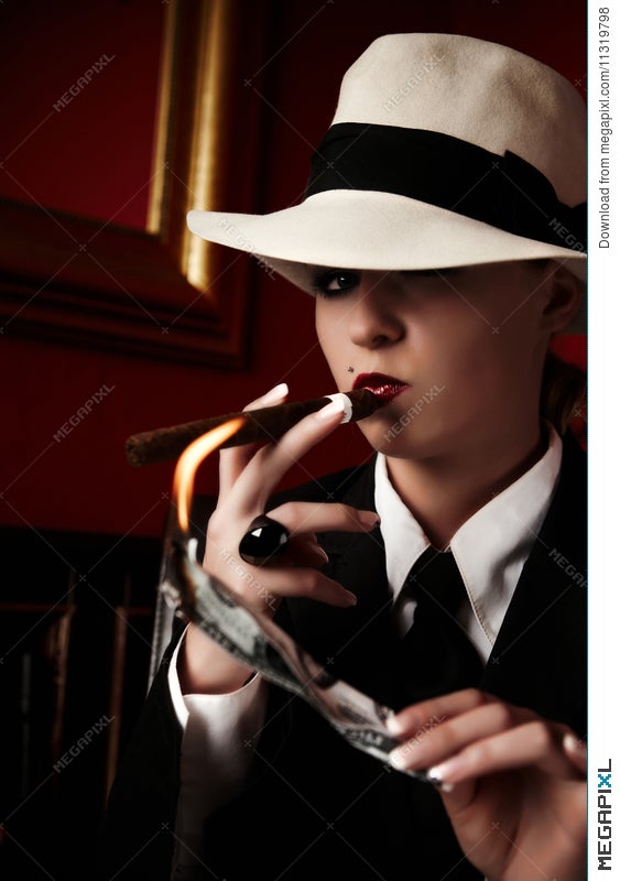 Female Mafia-Boss Stock Photo Megapixl