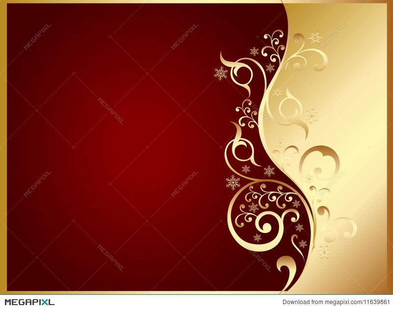 Gold And Red Invitation Card Illustration 11639861 - Megapixl