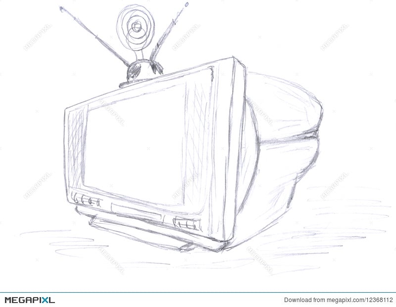 Retro tv ,television ,sketch vector. Retro television, tv old style sketch  vectorl. | CanStock
