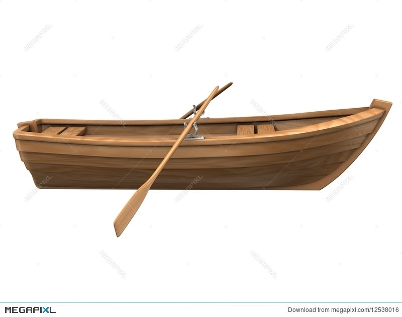 Wood Boat Isolated On White Illustration Megapixl