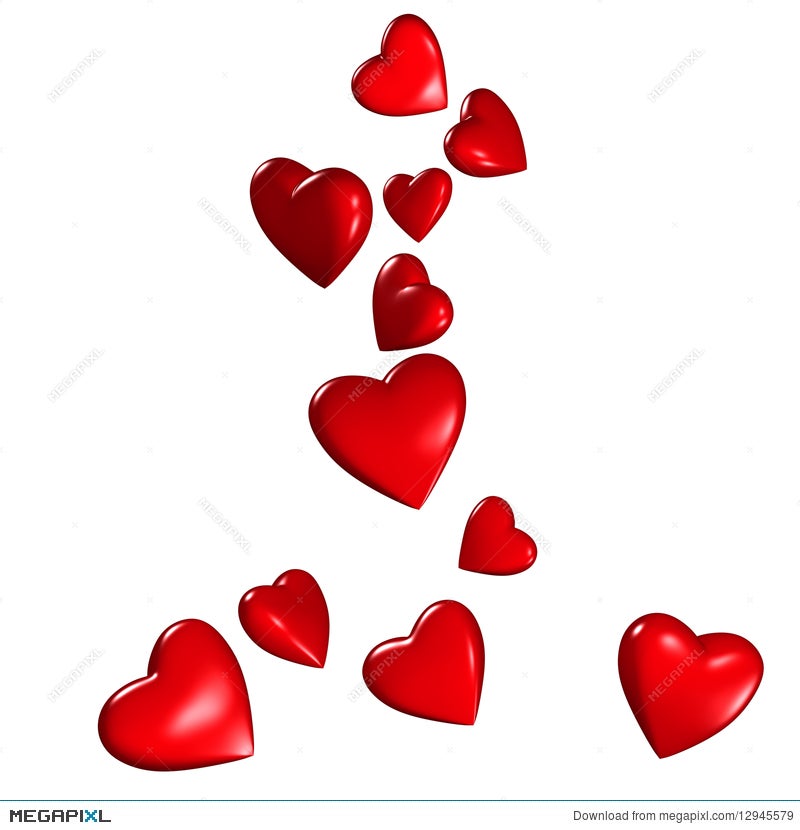 Falling hearts on black background Royalty Free Vector Image