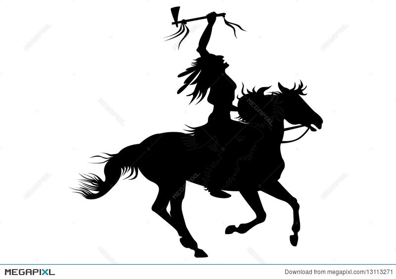 horse sitting on cowboy clipart