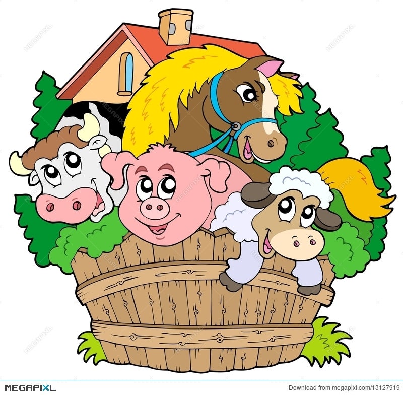 Group Of Farm Animals Illustration 13127919 - Megapixl