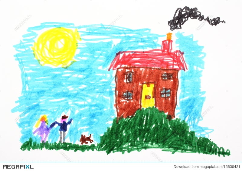 child drawing of a house