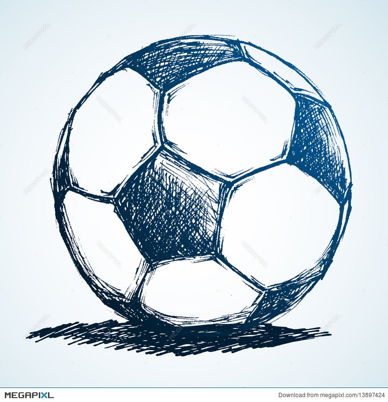 Soccer Ball Drawing On Ruled Paper HighRes Vector Graphic  Getty Images