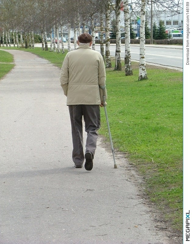 old man walking away