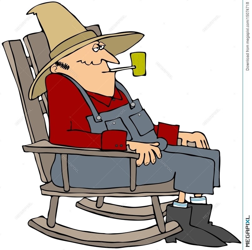 Old Man In A Rocking Chair Illustration 15074718 Megapixl