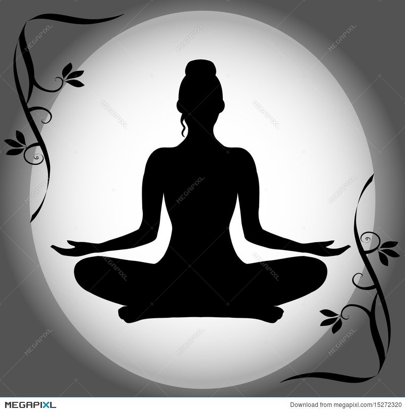 I Love Yoga, Meditation, Silhouette, Lotus position' Mouse Pad | Spreadshirt