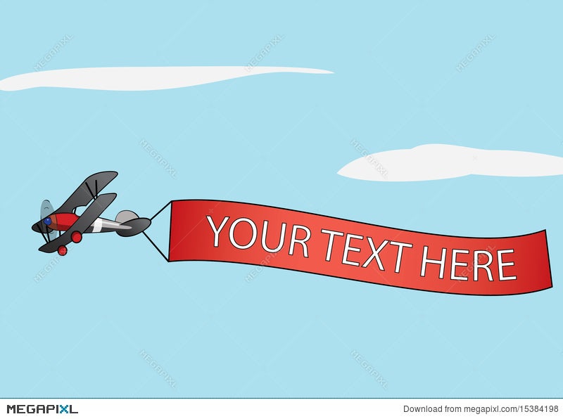 Airplane Carrying Advertisement Banner Illustration 15384198