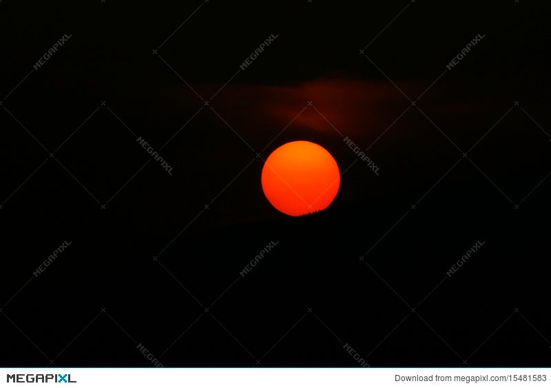 Orange Sun Black Background Sunset Stock Photo 15481583 - Megapixl