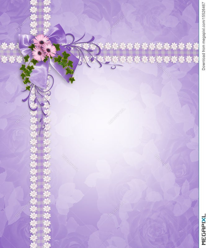 Wedding Invitation Lavender Daisies Illustration 15526467 - Megapixl