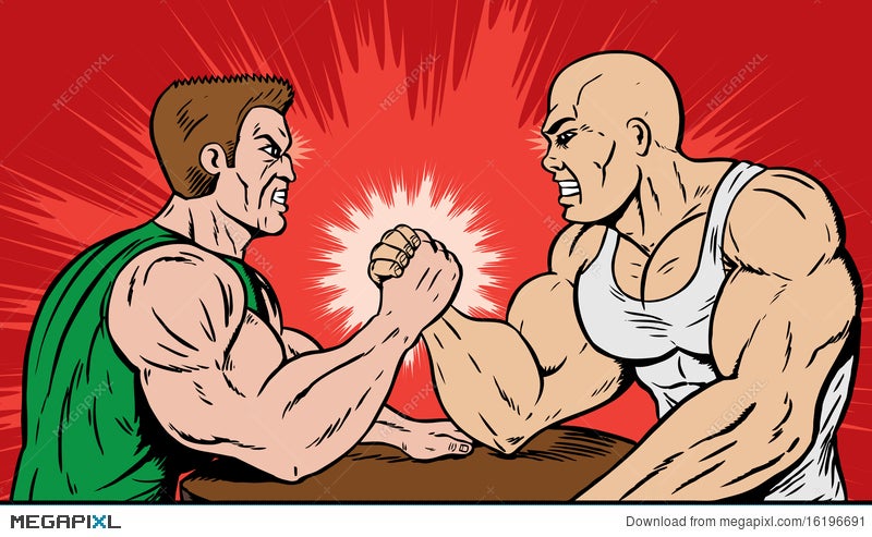 Muscle Men Arm Wrestling Illustration 16196691 Megapixl