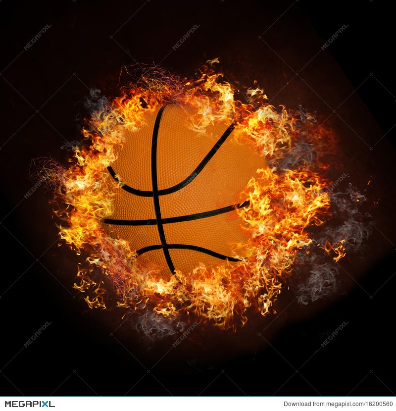 Basketball On Hot Fire Smoke Stock Photo 16200560 Megapixl
