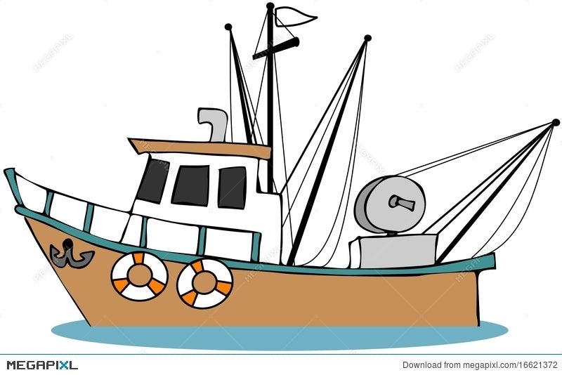 Fishing Boat Illustration 16621372 - Megapixl