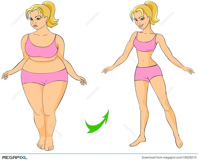 Fat And Thin Woman Illustration 16629215 - Megapixl