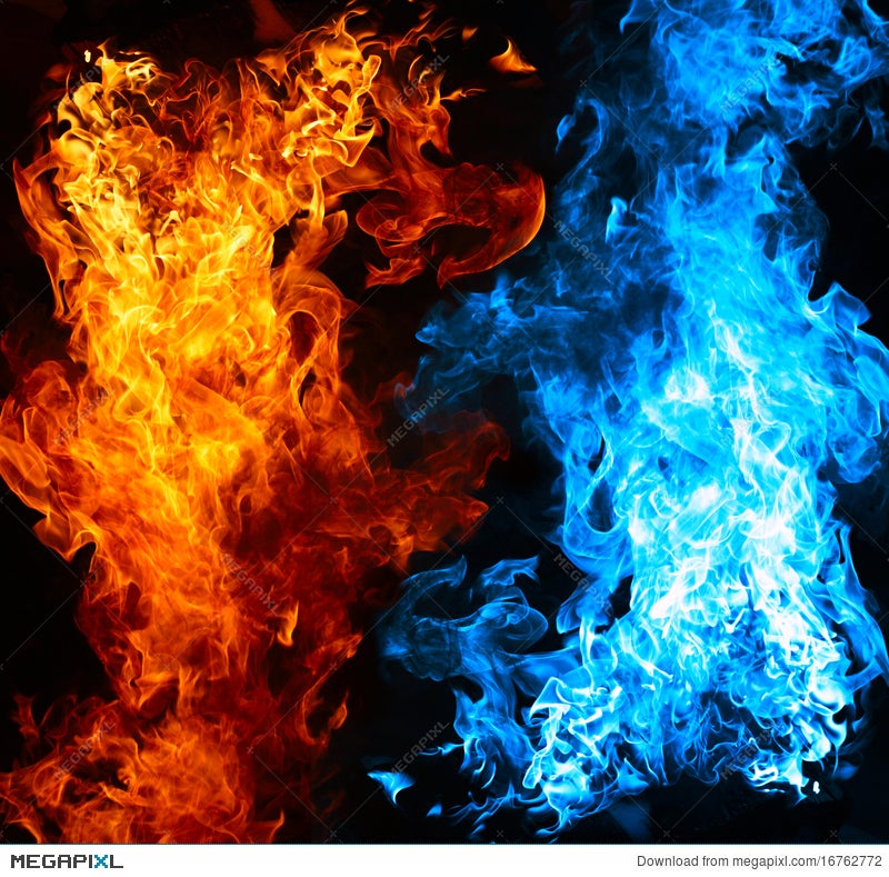 Red And Blue Fire Stock Photo 16762772 - Megapixl