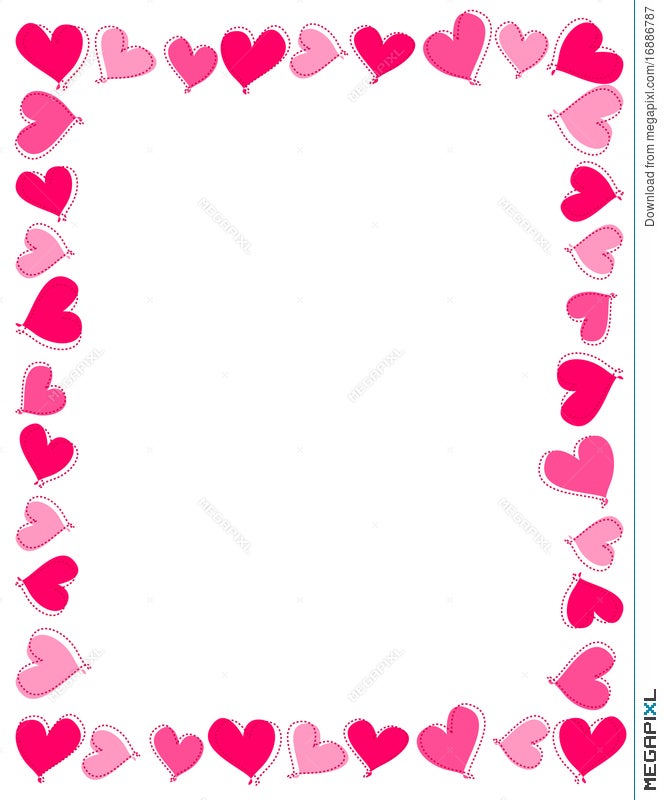 pink heart clipart border