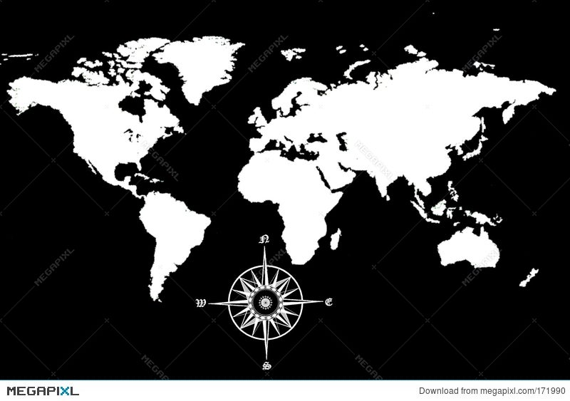 world map compass on a map World Map With Compass Illustration 171990 Megapixl world map compass on a map
