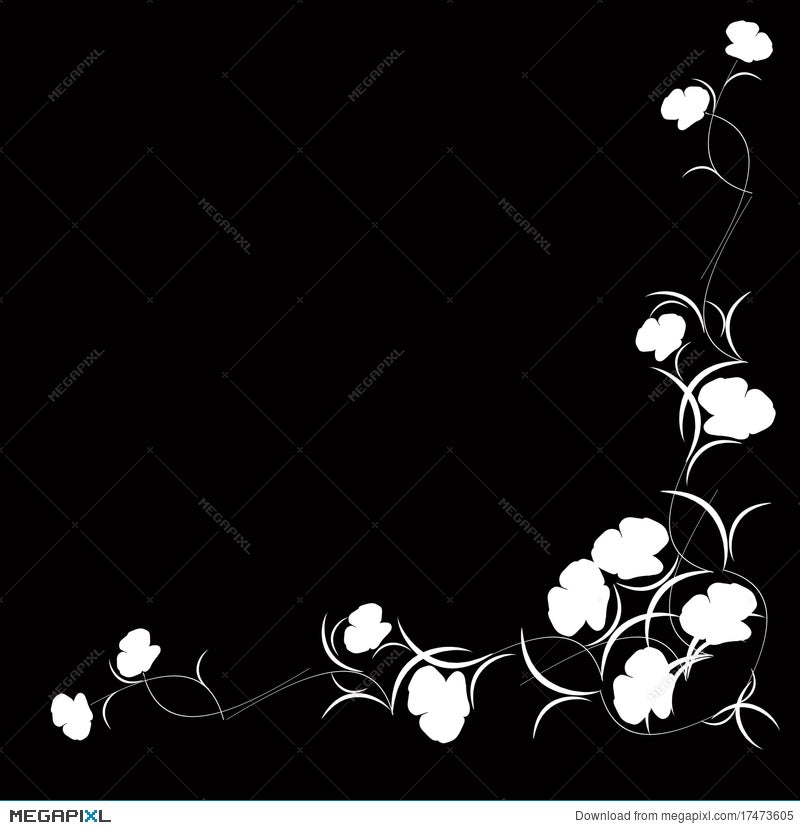 Floral Black And White Background Frame Illustration 17473605 - Megapixl