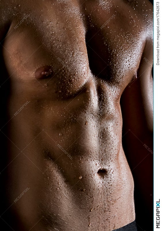 Wet Muscle Man Body Stock Photo Megapixl