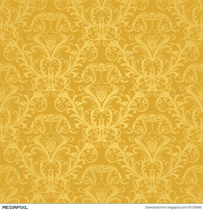 Luxury Seamless Golden Floral Wallpaper Illustration 18150896 - Megapixl