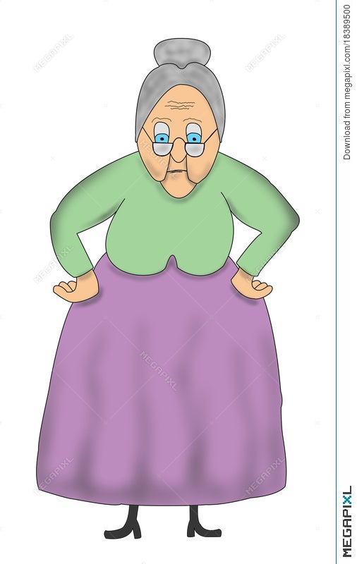 Funny Cartoon Old Grandma, Granny Illustration Illustration 18389500 -  Megapixl