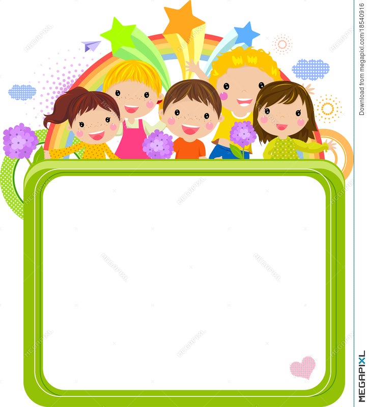 Cute Cartoon Kids Frame Illustration 18540916 - Megapixl