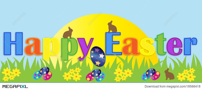 Happy Easter Banner Illustration 18566418 Megapixl