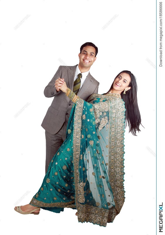 Indian Couple In Traditional Wear 