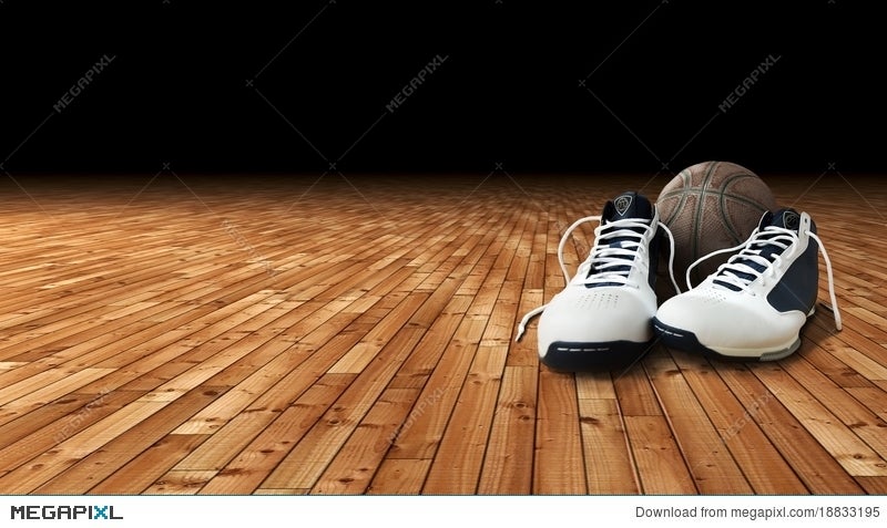 basketball shoes on court