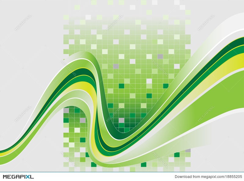 Wavy Stripes With A Green Tint Banner Background Illustration