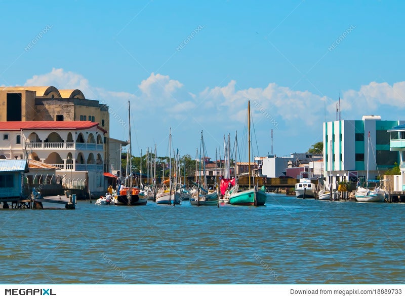 Waterway Of Belize City Belize Stock Photo 1733 Megapixl