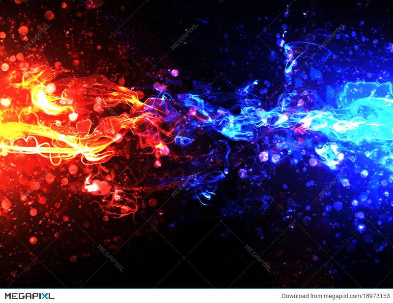 Blue And Red Fire Illustration 18973153 - Megapixl