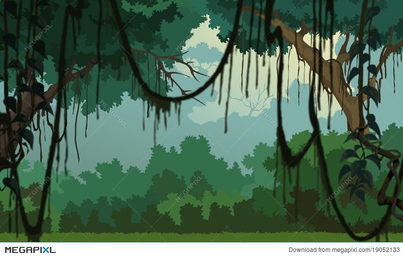 Jungle Background - Pleasant Scenery Illustration 19052133 - Megapixl