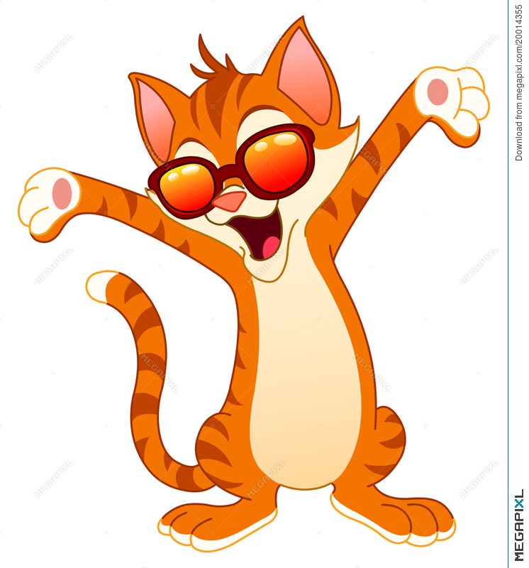 cartoon cat with sunglasses