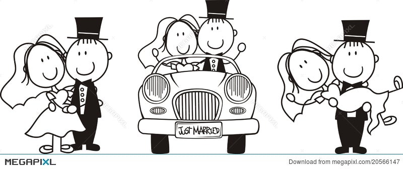 Bride And Groom Cartoon Set Illustration 20566147 - Megapixl