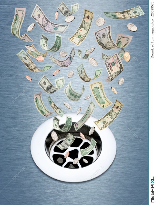 Money Down The Drain Stock Photo 20599573 Megapixl