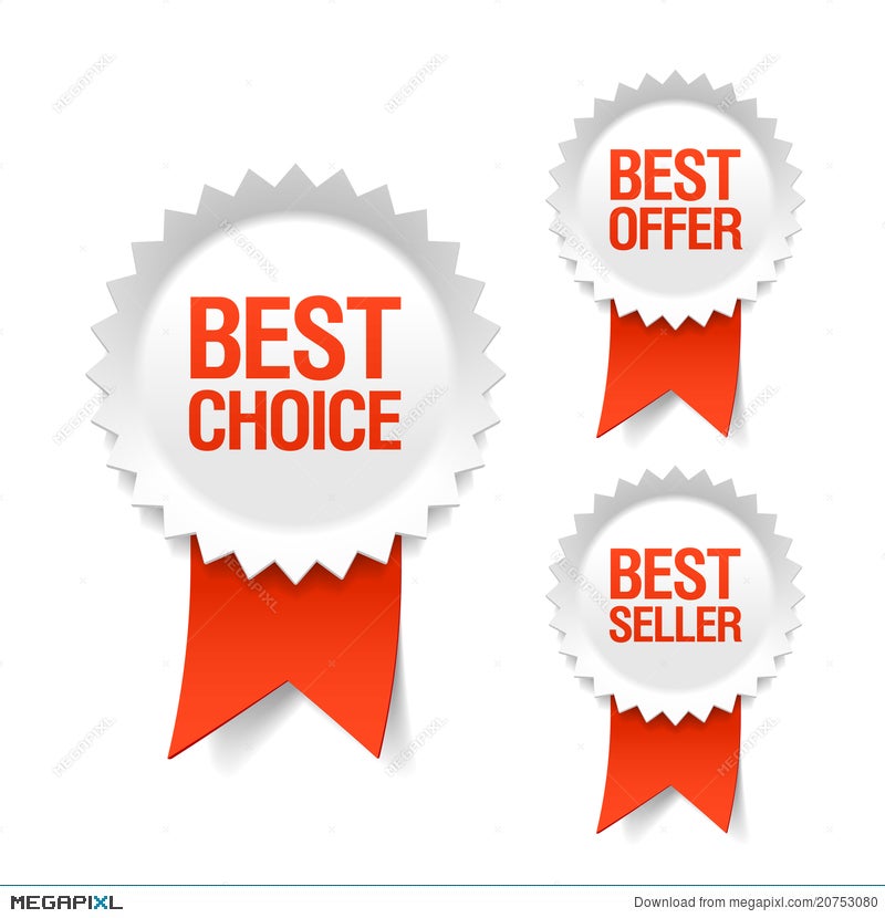 Best Choice, Offer And Seller Labels With Ribbon Illustration 20753080 ...