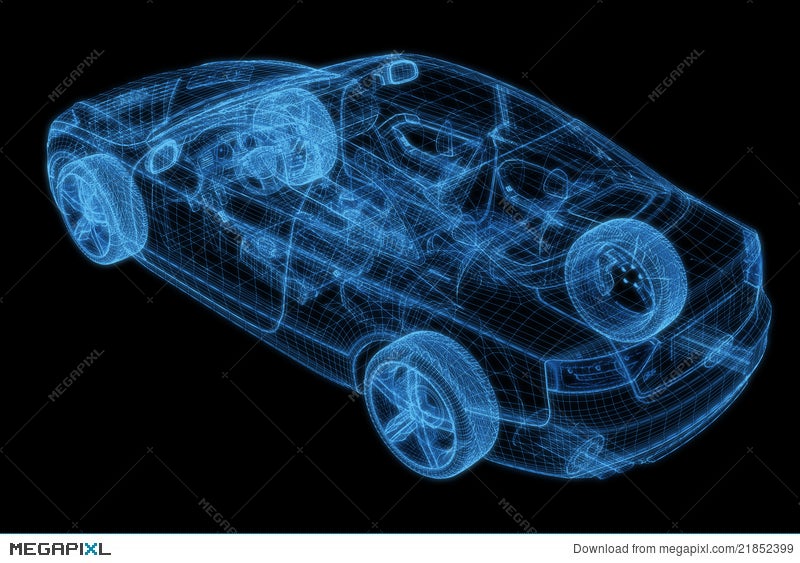 Download Wireframe Of A Car 3d Model Illustration 21852399 Megapixl