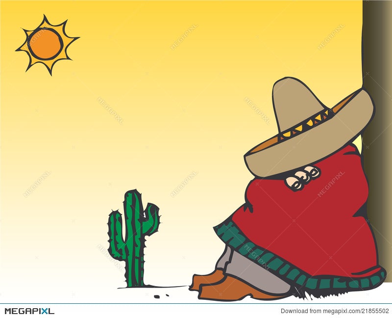 Mexican Typical Lazy Man Illustration 21855502 - Megapixl