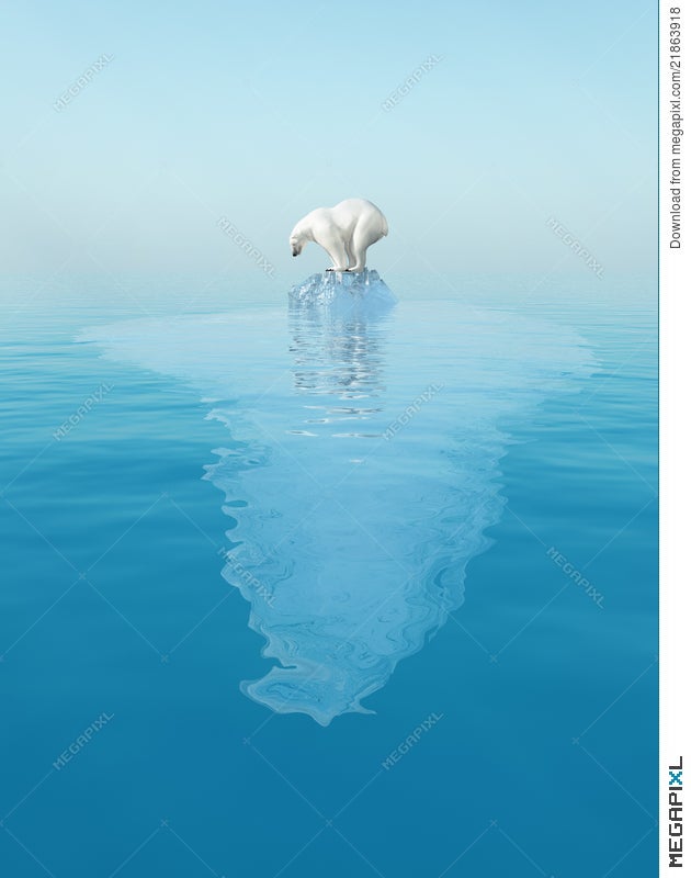 polar bear on iceberg cartoon clipart