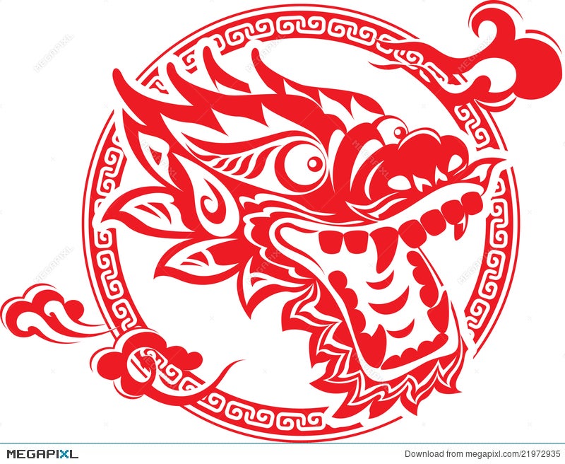 chinese dragon head stencil