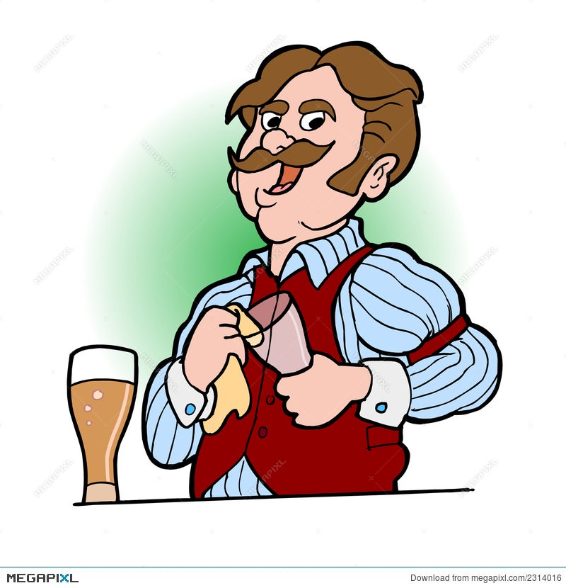 Bartender Cartoon 02 Illustration 2314016 - Megapixl